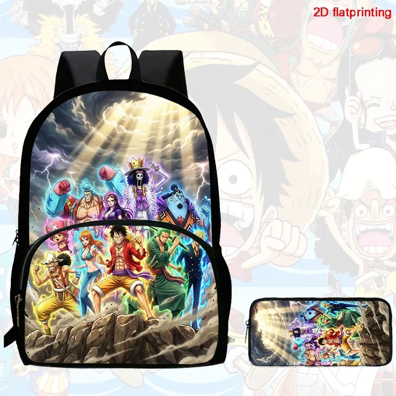 ensemble de 2 sacs à dos, style one piece, avec poche avant, sac à dos avec porte-crayons, léger, pour les enfants de 6 à 10 ans