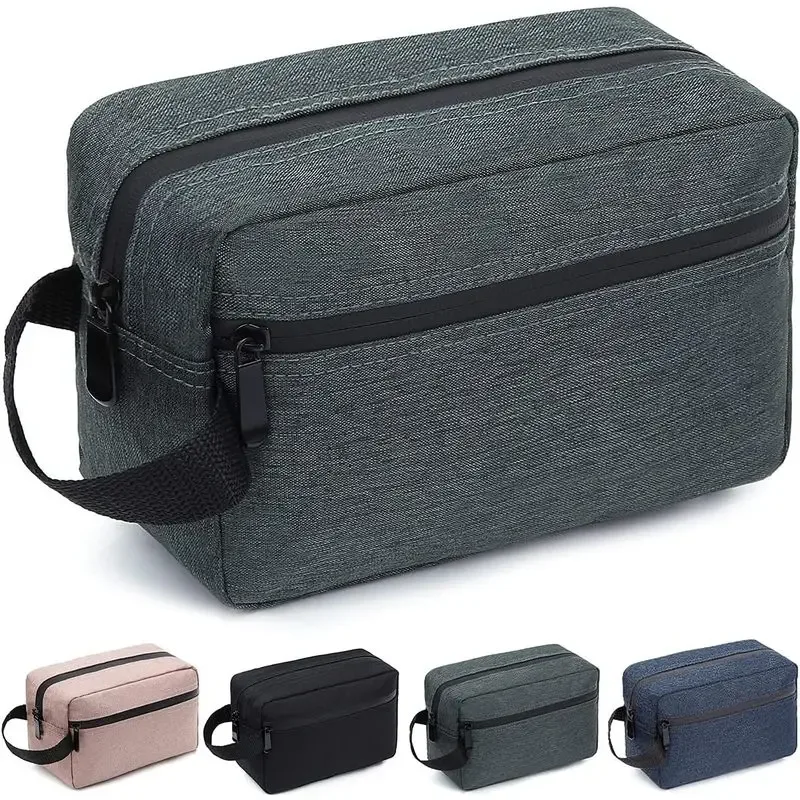 trousse de maquillage de voyage imperméable de grande capacité, trousse de rangement de toilette portable unisexe avec compartiments, trousse de rangement pliable pour soins de la peau