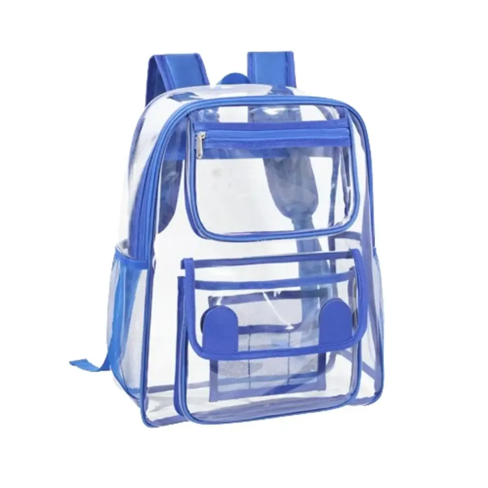 sac à dos transparent décontracté de grande capacité, sac à dos étanche en pvc avec fermeture éclair, sac à dos portable pour étudiants, sac d'école, sac de voyage
