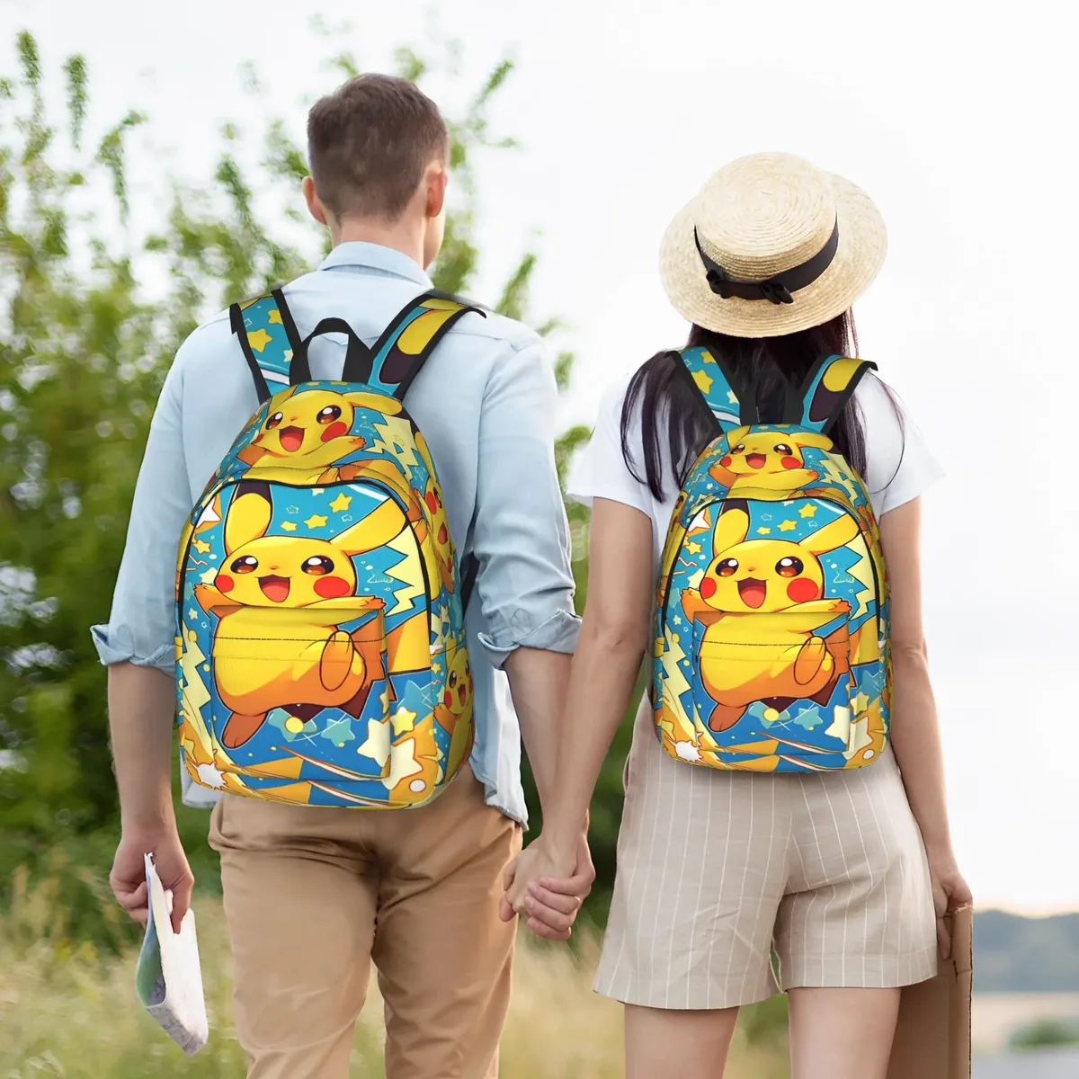 sac à dos tendance pokemon pikachu, mochilas, randonnée légère, sac à dos de grande capacité