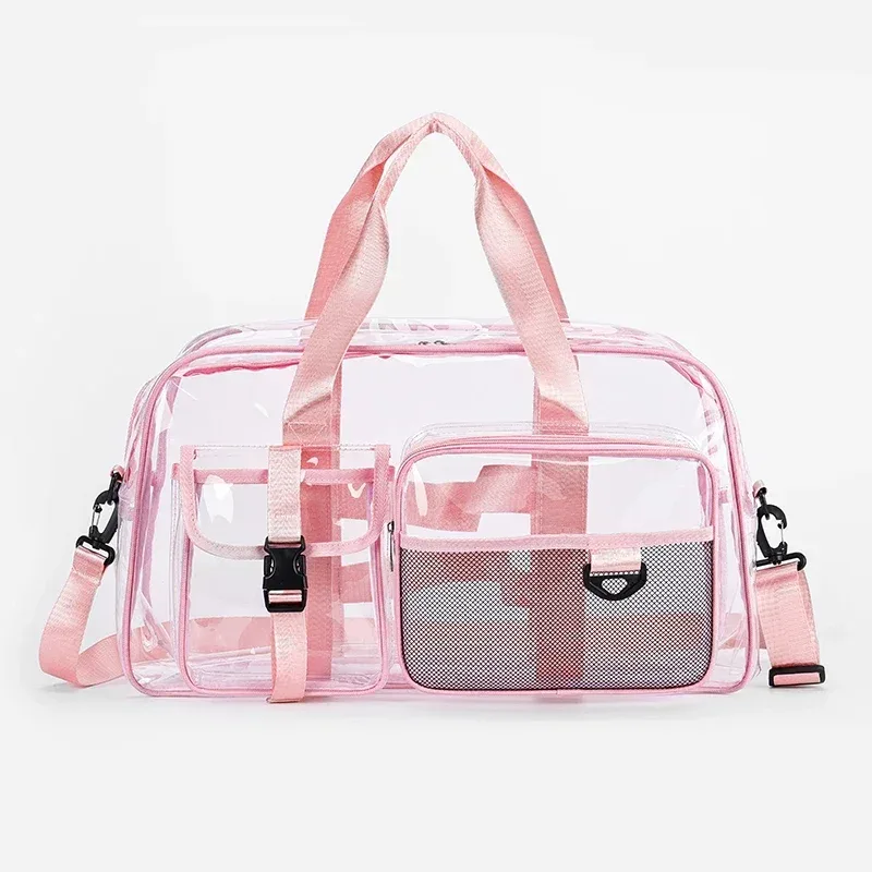nouveau polyvalent couleur unie fermeture éclair pvc doux transparent sacs de voyage 2026 offre spéciale simple grande capacité sac à bandoulière décontracté