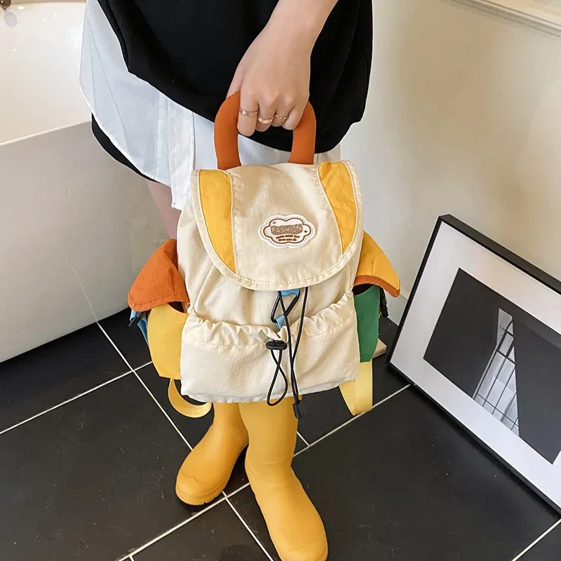 nouveaux sacs assortis parent-enfant, 2 tailles, style coréen, grande capacité, sac à dos scolaire à cordon, nylon, multi-poches, sac à dos pour enfants