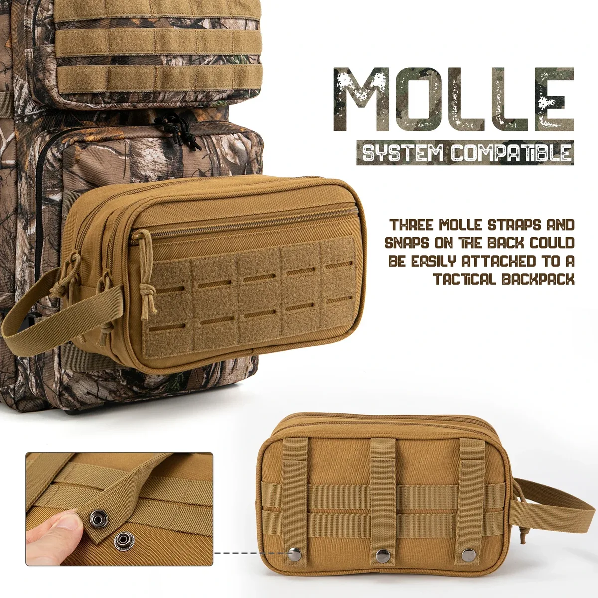 trousse de toilette tactique pour hommes, trousse d'hygiène, trousse de rasage, trousse de voyage, trousse de maquillage, organiseur de cosmétiques, pochettes molle