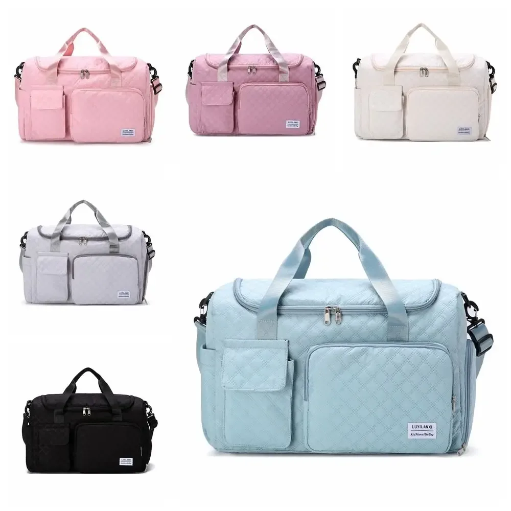 sac de voyage oxford pliable et robuste, sac à bagages de voyage de couleur unie avec compartiment à chaussures, sac à main de grande capacité pour le sport