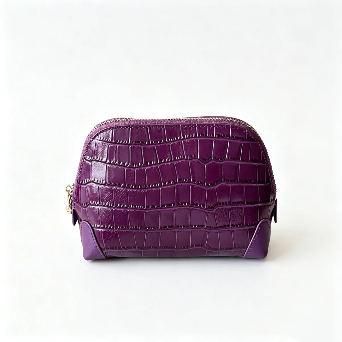 nouvelle trousse de maquillage portable de luxe en cuir véritable bleu à motif crocodile, sac cosmétique de voyage, étui de rangement pour articles de toilette