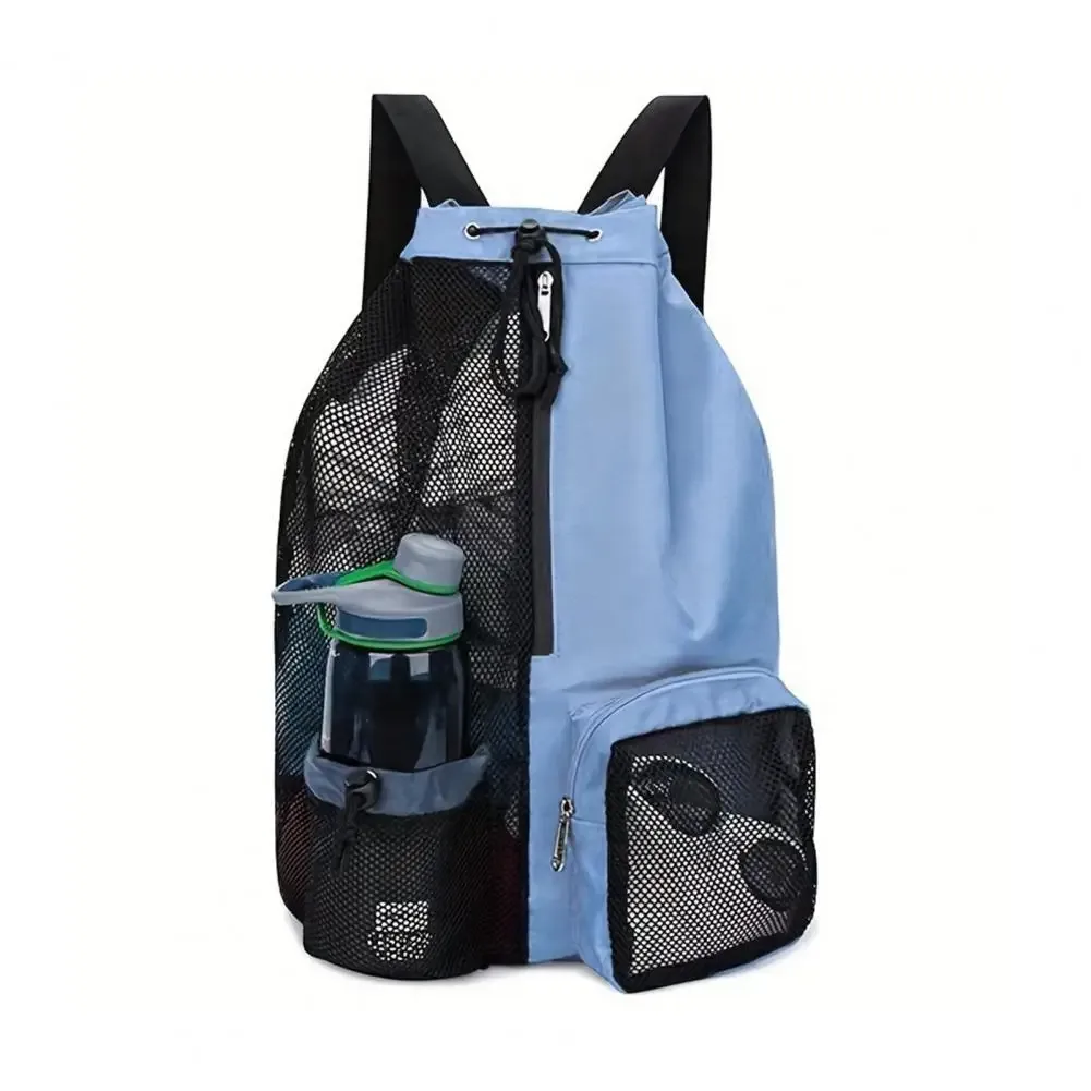 sac à dos en filet, sac de natation à cordon, sac à dos avec poche pour vêtements mouillés, sac de rangement de plage, sac de pêche en plein air