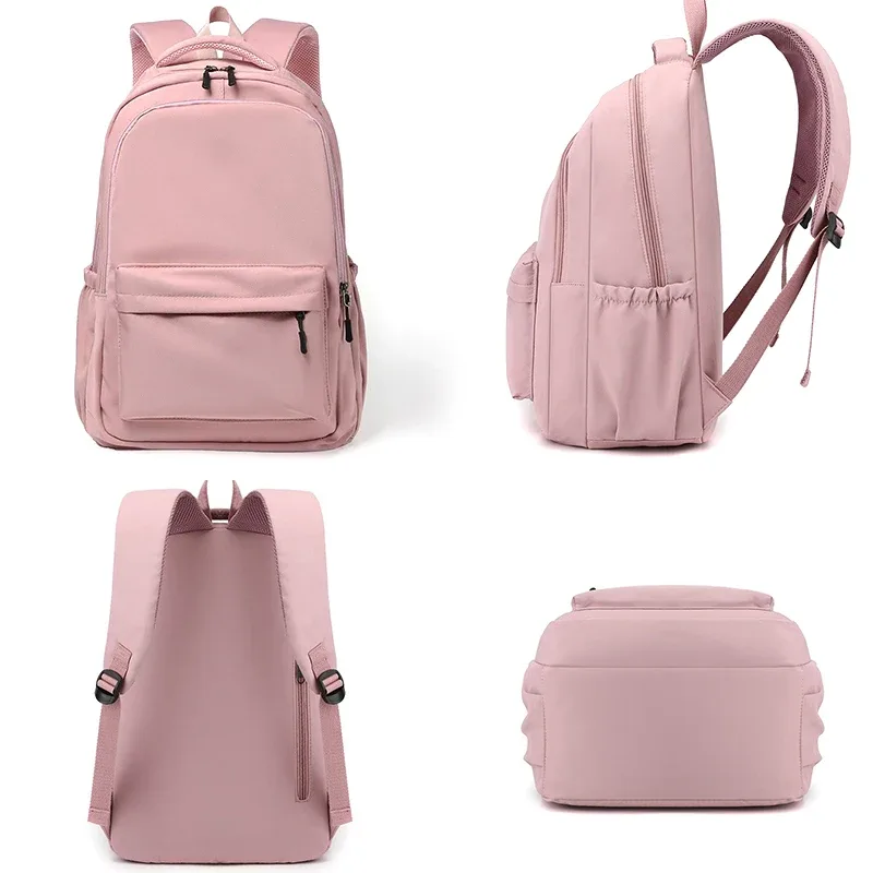 chat noir rose sac à dos étudiant lettre livre sac fille ordinateur portable sac d'école adolescent sac de voyage sac à dos unisexe collège ordinateur sac