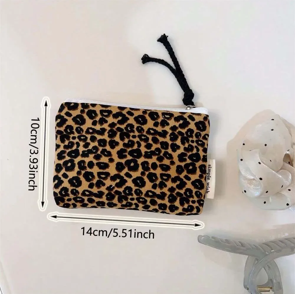 petit sac à cosmétiques léopard pour femme, porte-monnaie, trousse de maquillage à fermeture éclair, trousse de maquillage de voyage, trousse d'argent, évaluation de beauté