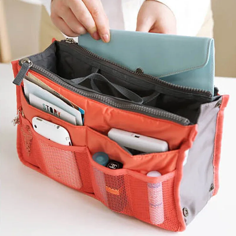 sacs à cosmétiques en nylon pour femmes, fourre-tout à double fermeture éclair, sac de maquillage, sac de rangement de produits de toilette, organisateur de maquillage de voyage en plein air pour filles