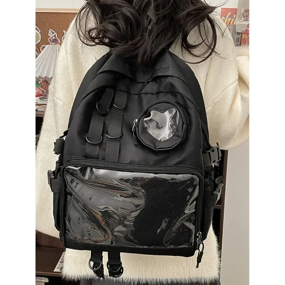 nouveau style de collage kawaii sac d'école sac à dos transparent adolescente itabag amour coeur jk femmes sac à dos pochette d'ordinateur