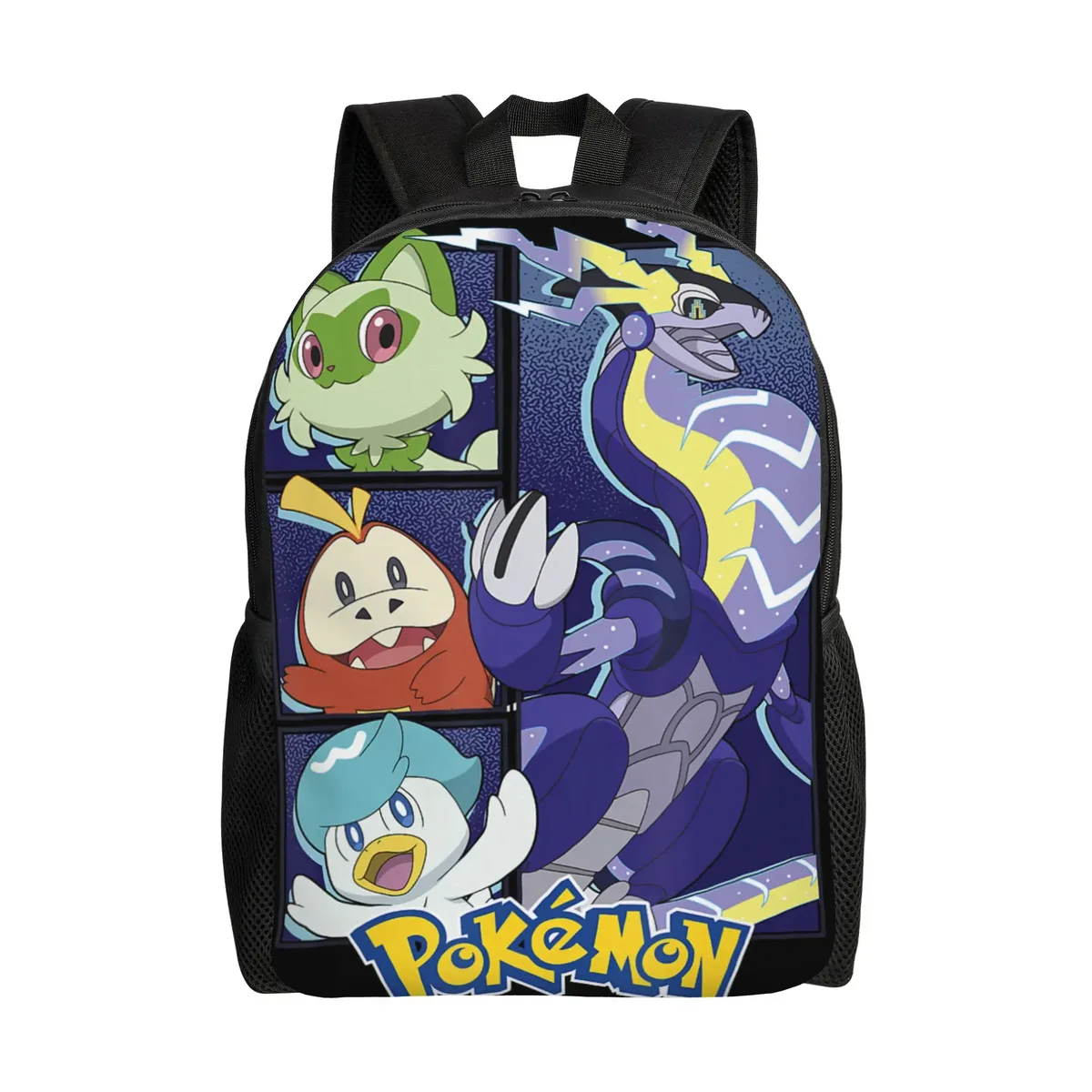 sacs à dos pokemon lucario type fighting steel poster daypack mochila office work sac à dos à fermeture éclair