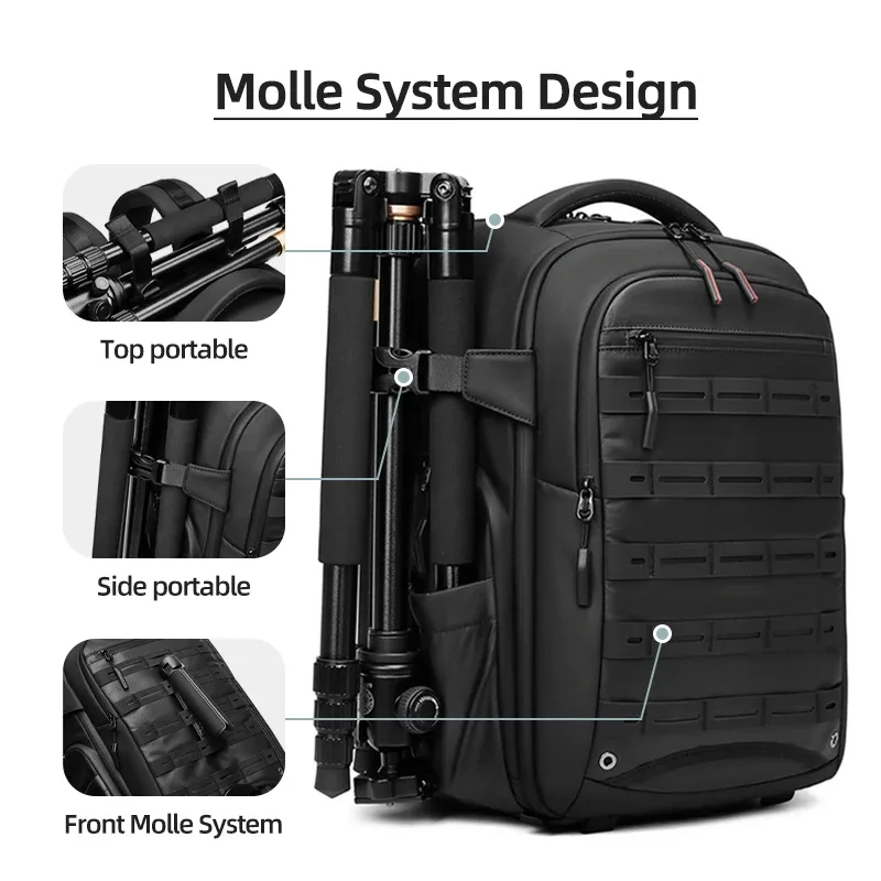 sac à dos professionnel pour appareil photo reflex numérique pour hommes, avec support pour trépied, détachable en sac à dos pour drone, sac à dos de randonnée pour ordinateur portable de 16 pouces