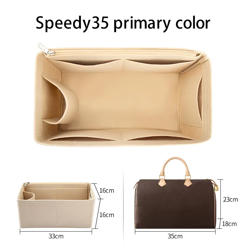 wuta feutre insérer sac organisateur pour for lv speedy 20 25 30 35 rabat sac à main sac intérieur maquillage voyage sac à main stockage sac fourre-tout accessoires