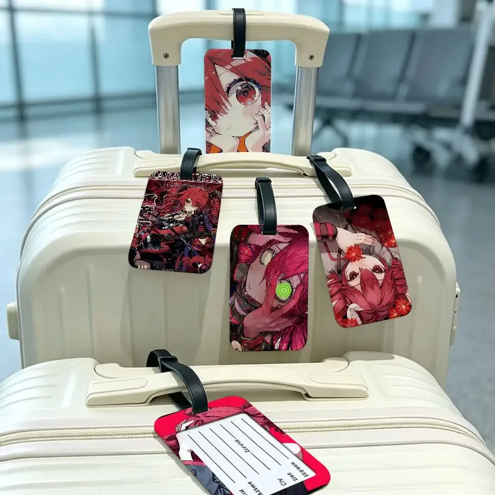 1 pièce étiquette d'identification de bagage en pvc populaire du chanteur virtuel kasane teto, porte-carte d'information anti-perte, étiquette nominative pour valise de voyage