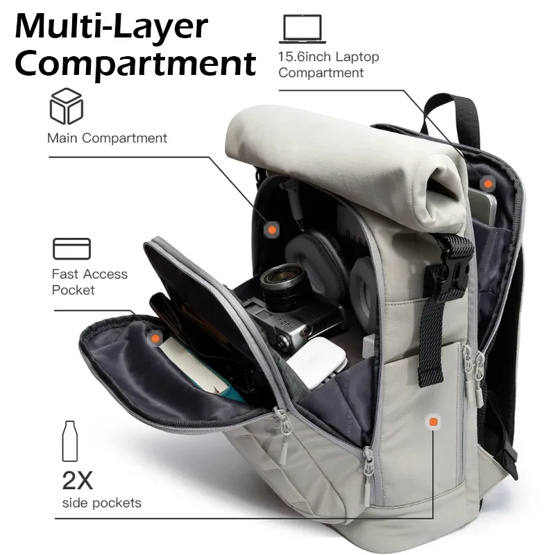 bange – sac à dos imperméable décontracté pour hommes, adapté aux ordinateurs portables de 15.6 pouces, extensible, pour voyage urbain, école, sac quotidien résistant aux éclaboussures