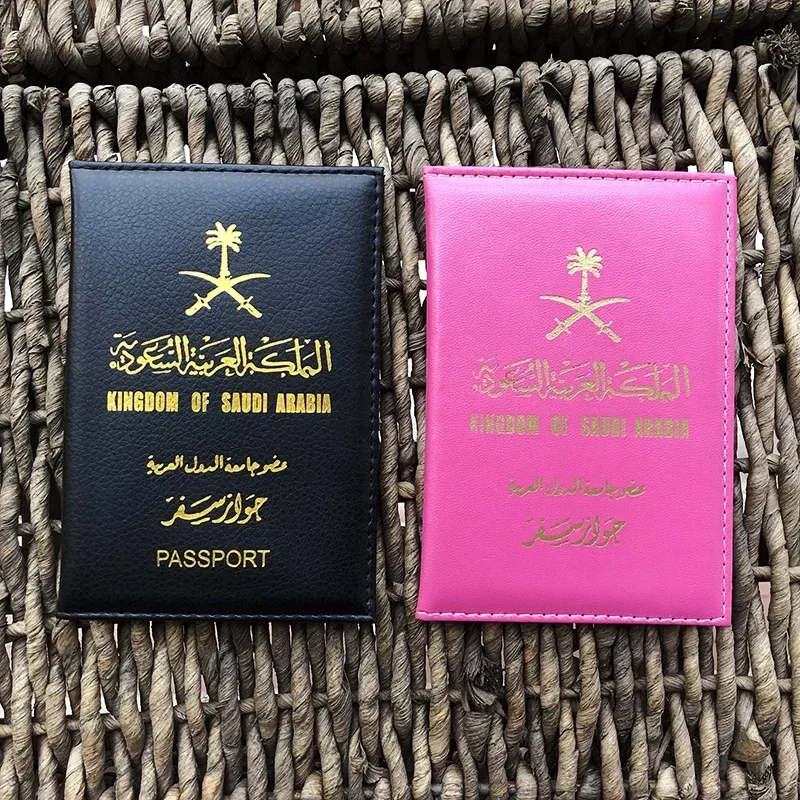 Couverture de Passeport de Voyage en Arabie Saoudite, Interrupteur Cadeau pour Femme, Porte-Passeport Rose pour Fille