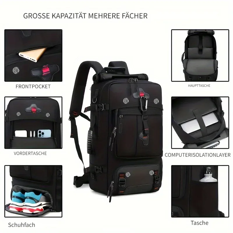 convient pour la randonnée et le camping en plein air – une sacoche polyvalente trois-en-un. un sac à dos de voyage spacieux avec compartiment à chaussures