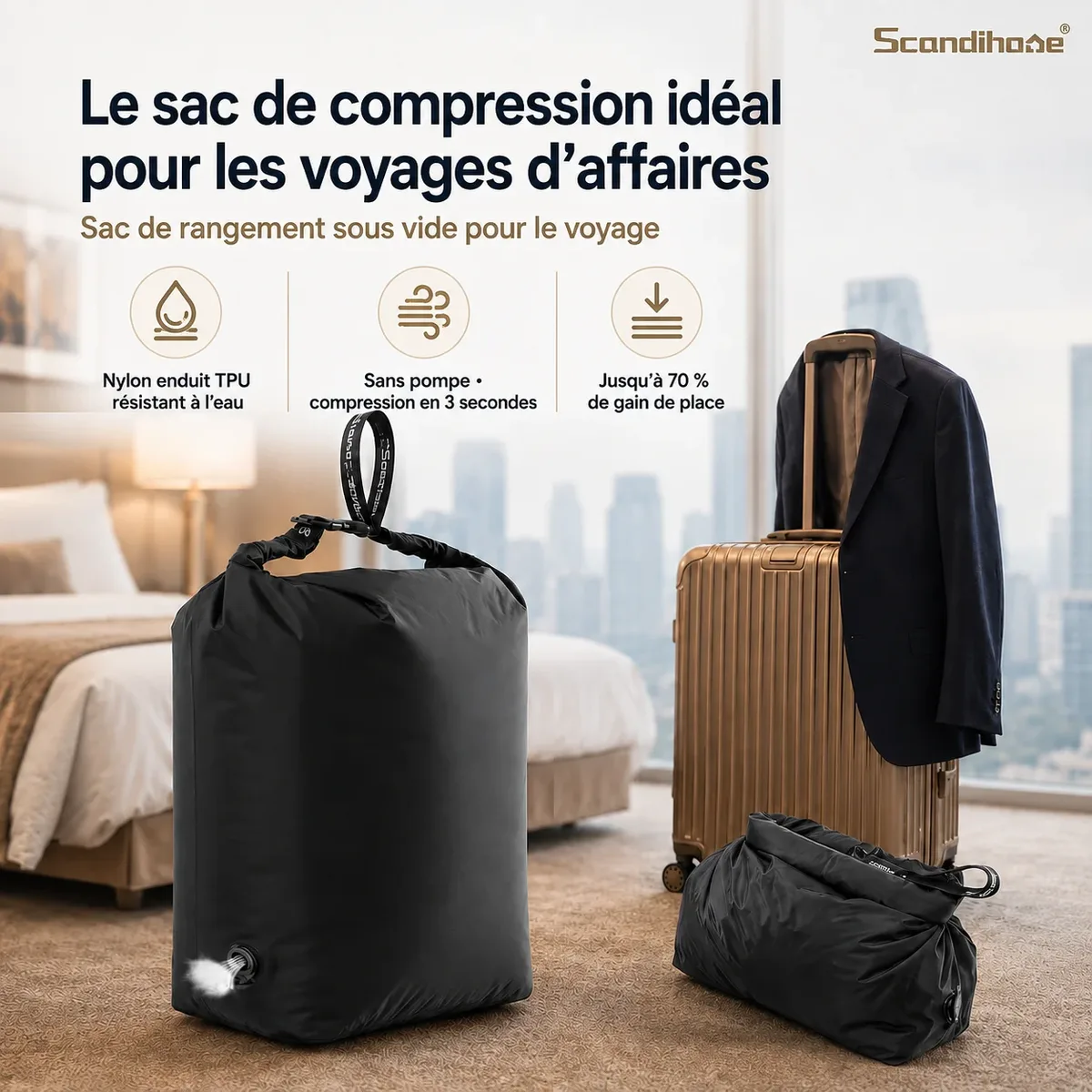 sac de compression sans pompe pour voyage affaires organisateur de vetements pour valise et bagage sac de rang