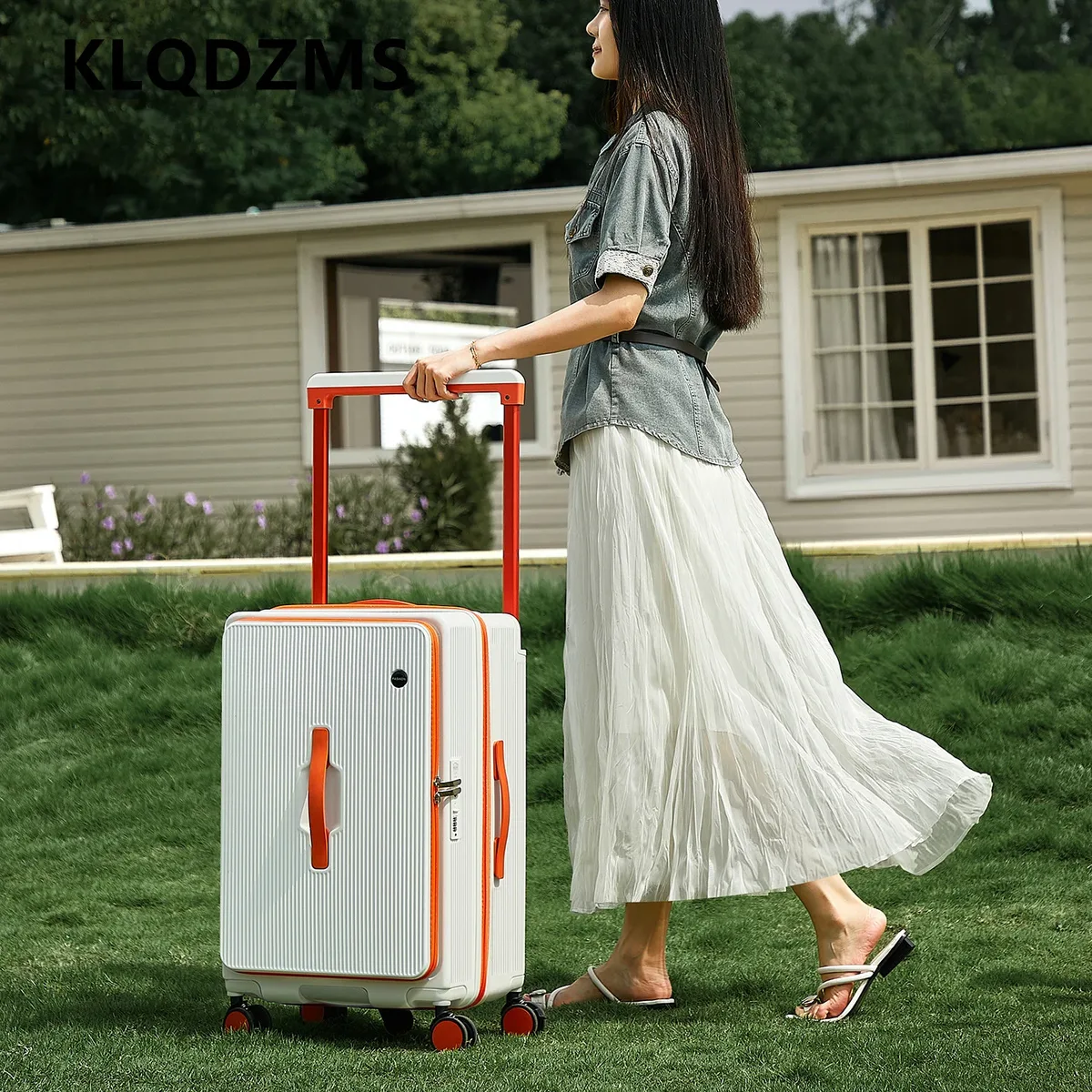 klqdzms valise à roulettes de 32 pouces, grande capacité, valise trolley de 20 pouces, boîte de transport pour ordinateur portable, sac à bagages avec mot de passe pour étudiant
