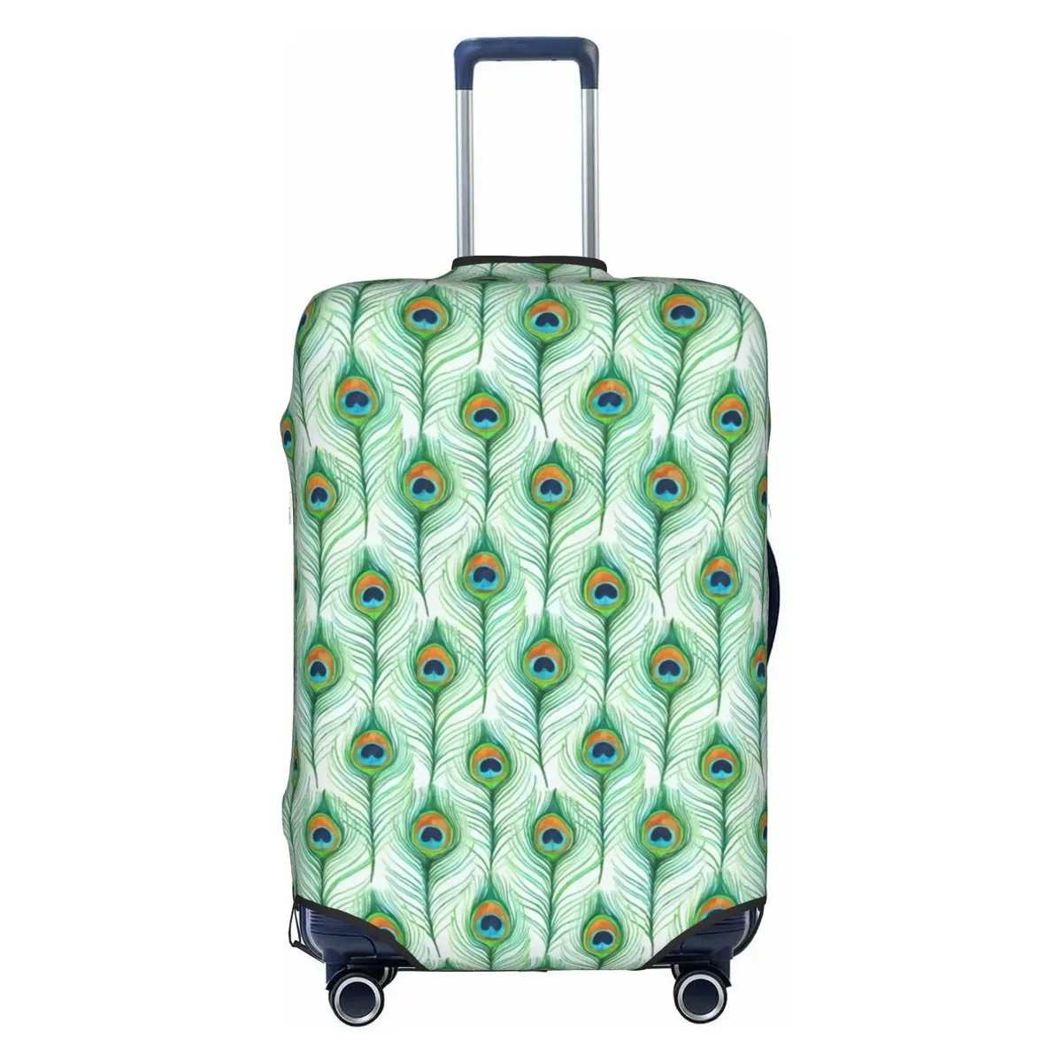 housse de protection pour bagages, motif paon amusant, violet clair sur violet, housse de valise de voyage élastique à motif animal