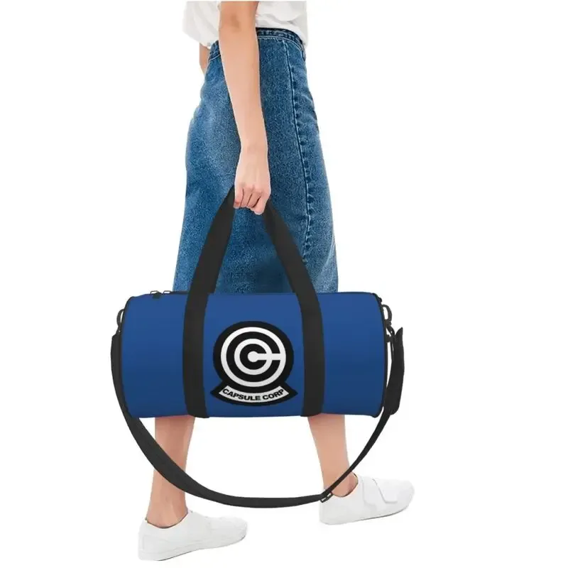 sac de voyage capsule corp dbz imprimé avec compartiment à chaussures pour hommes et femmes, pliable, léger, pour yoga, gym, sport