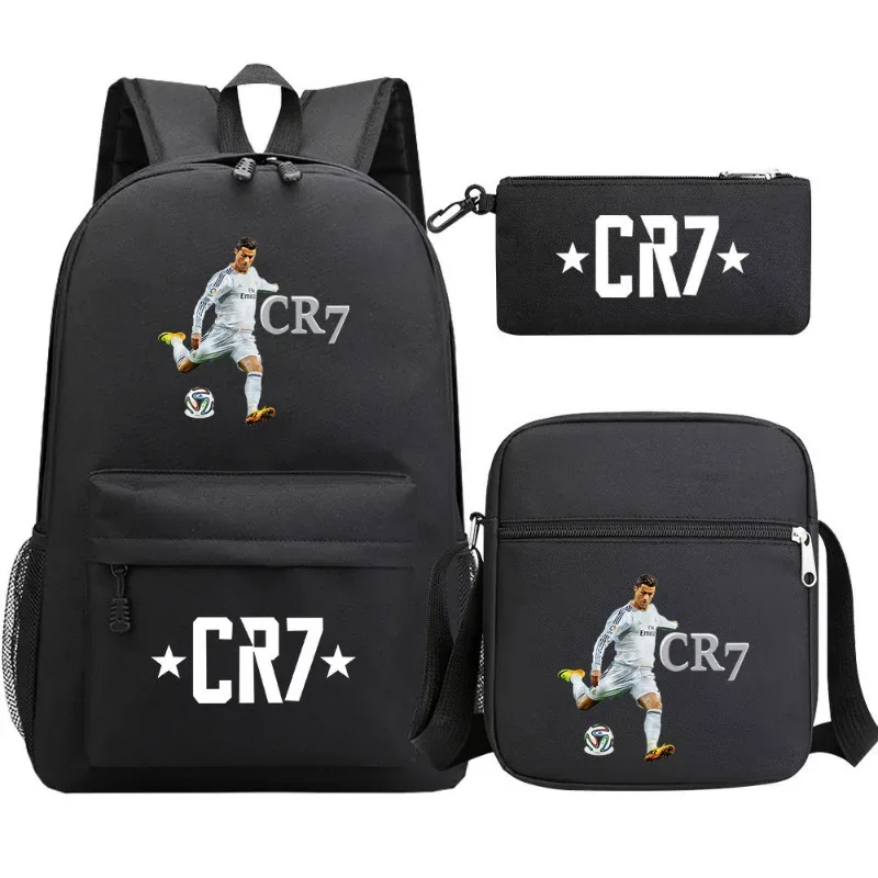 ensemble de sacs à dos imprimés sports cr7 pour adolescents, sacs d'école décontractés adaptés aux garçons et aux filles, mochilas de voyage légères
