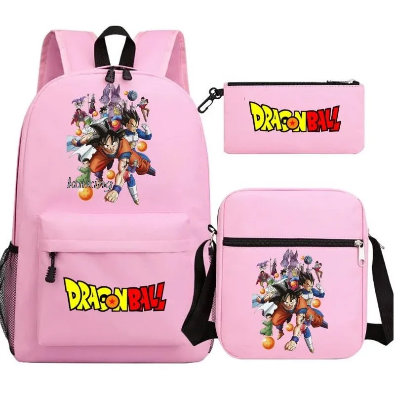 sacs d'école imprimés anime dragon ball, sac à dos camouflage pour ordinateur portable, cartable pour adolescents garçons et filles, 3 pièces/ensemble, cadeau de rentrée scolaire