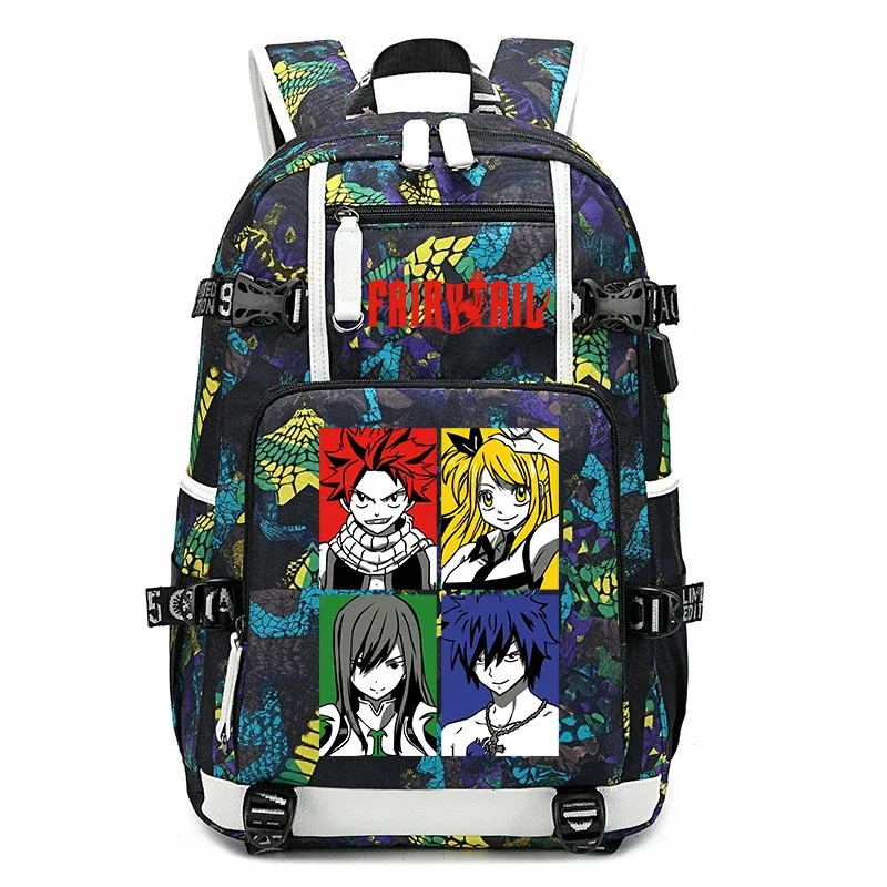 sac à dos d'école imprimé fairy tail anime, grande capacité, sac à livres pour adolescents et enfants, sac à dos de voyage décontracté