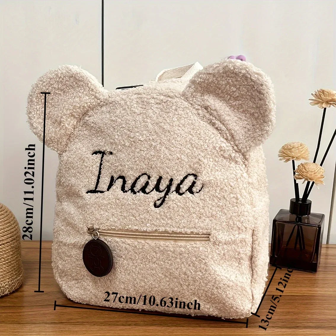 sac à dos ours en peluche avec nom brodé, sacs à bandoulière d'extérieur pour enfants, sacs cadeaux personnalisés pour enfants, automne et hiver