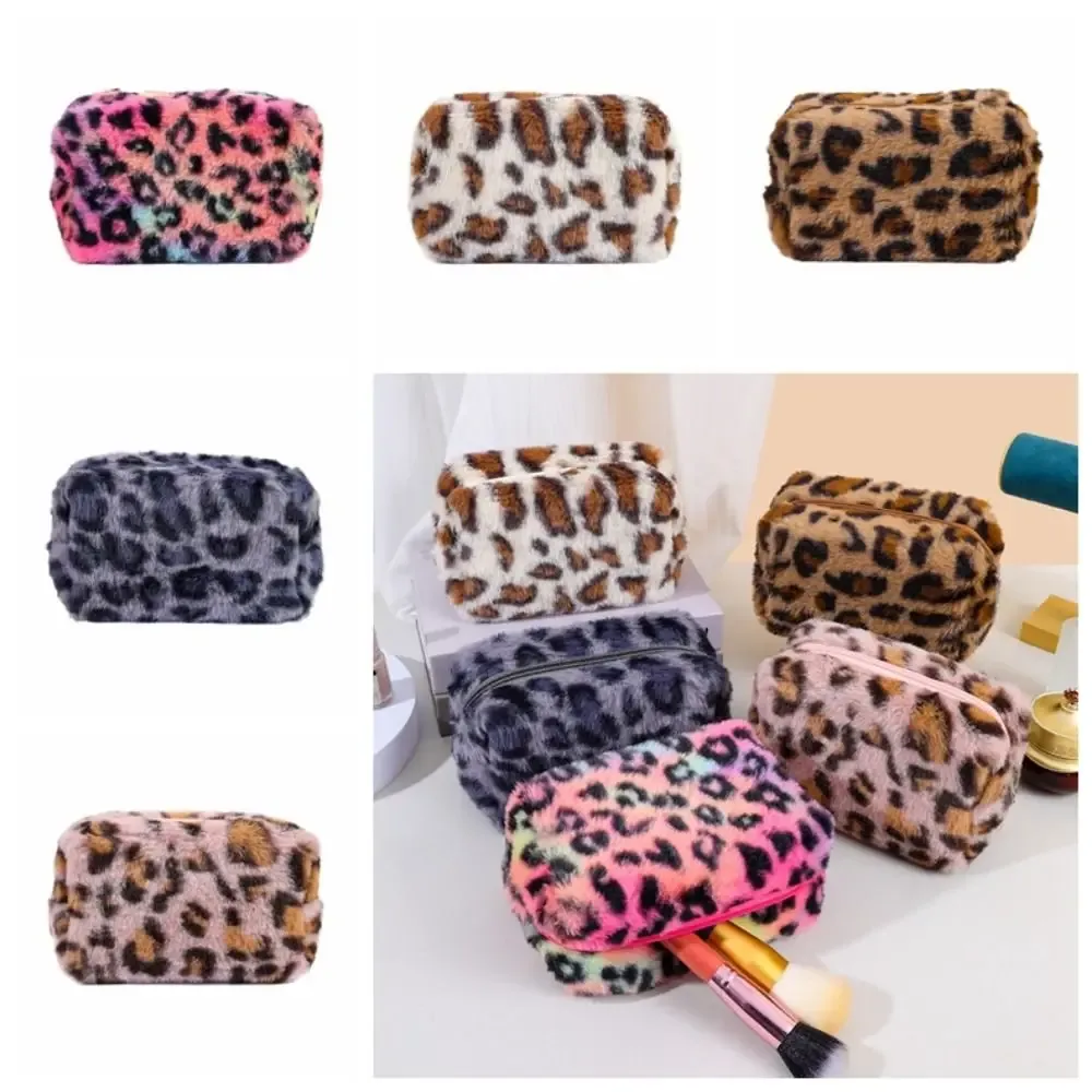 sacs de maquillage à imprimé léopard grande capacité pochette cosmétique douce pour femmes légère et durable organisateur de rangement cosmétique pour femmes