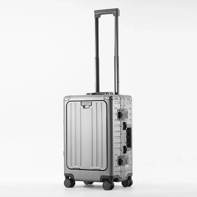 klqdzms valise pour hommes boîte d'embarquement en alliage d'aluminium et de magnésium boîtier de chariot de grande capacité 20 "24 pouces bagage roulant
