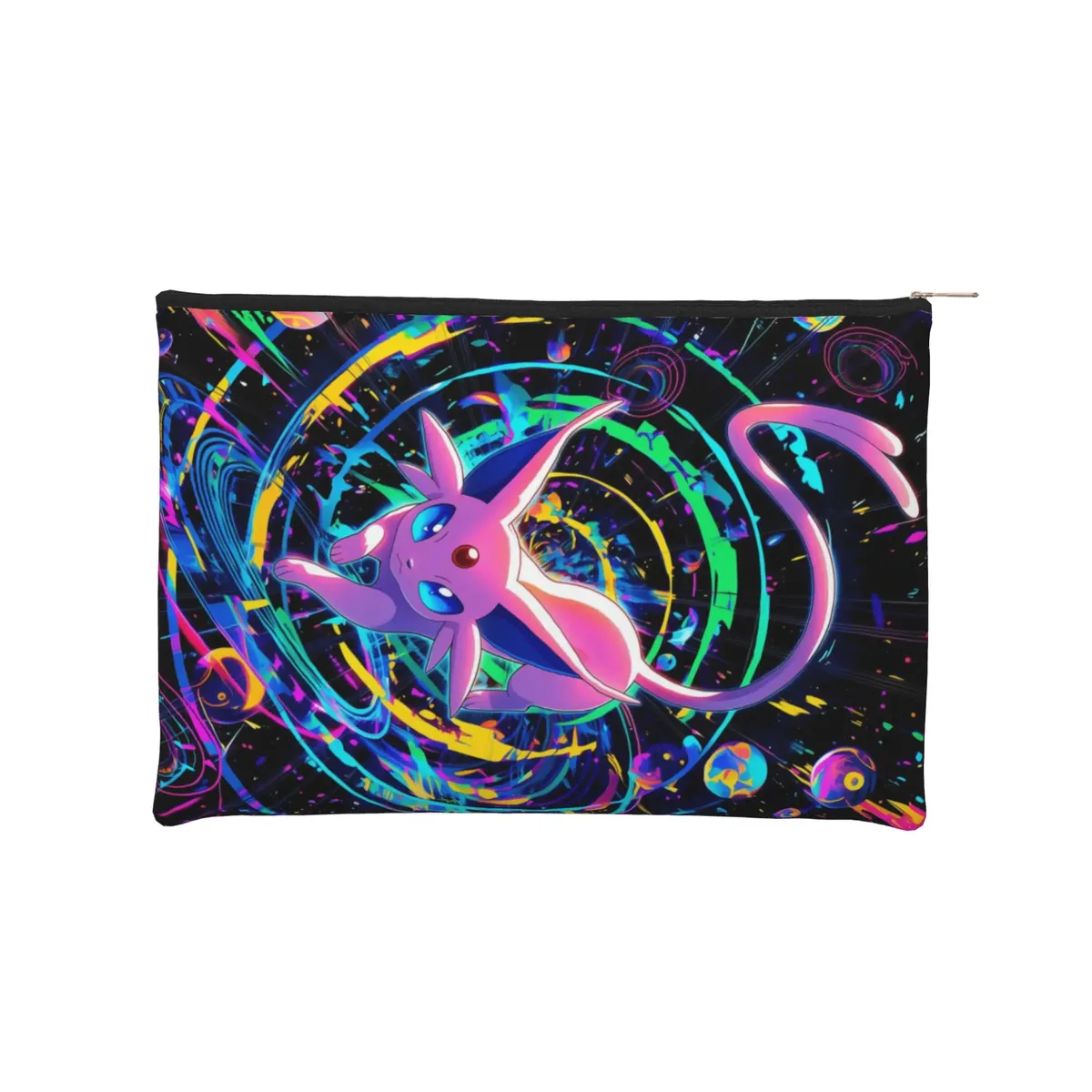 sac pliable mignon pokemon, trousse de maquillage eeveelution, trousse de toilette avec fermeture éclair, pochette cosmétique