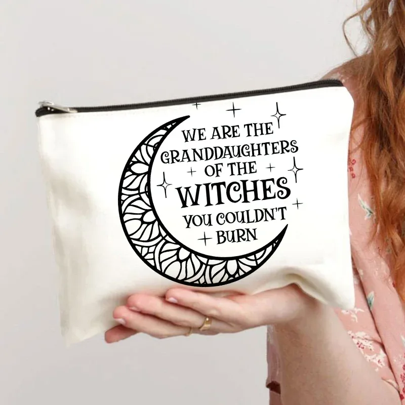 sac de rangement pour cosmétiques avec impression de sorcière amusante, sac de maquillage, sac à la mode pour femmes, trousse à maquillage multifonction, étuis à crayons