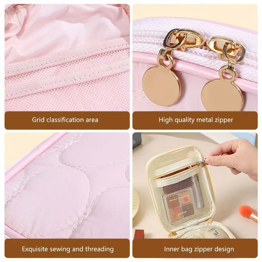 pochette de maquillage portable pour toques, mini sac de rangement de cosmétiques pour rouge à lèvres, organisateur multifonctionnel de grande capacité, trousse de toilette