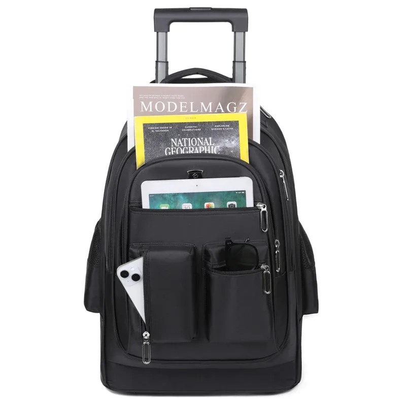 sac à dos de voyage de grande capacité avec roulettes pour hommes, nervures cachées, bagage à main étanche, sac de voyage de week-end, voyage d'affaires, le plus récent