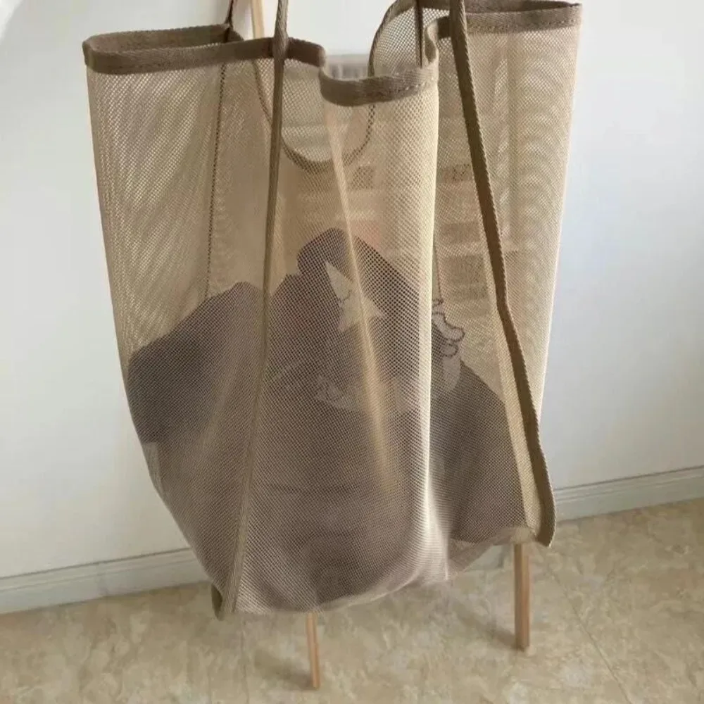 nouveau sac à bandoulière en maille polyvalent style ins, sac à main transparent grande capacité, sac de shopping léger grande capacité