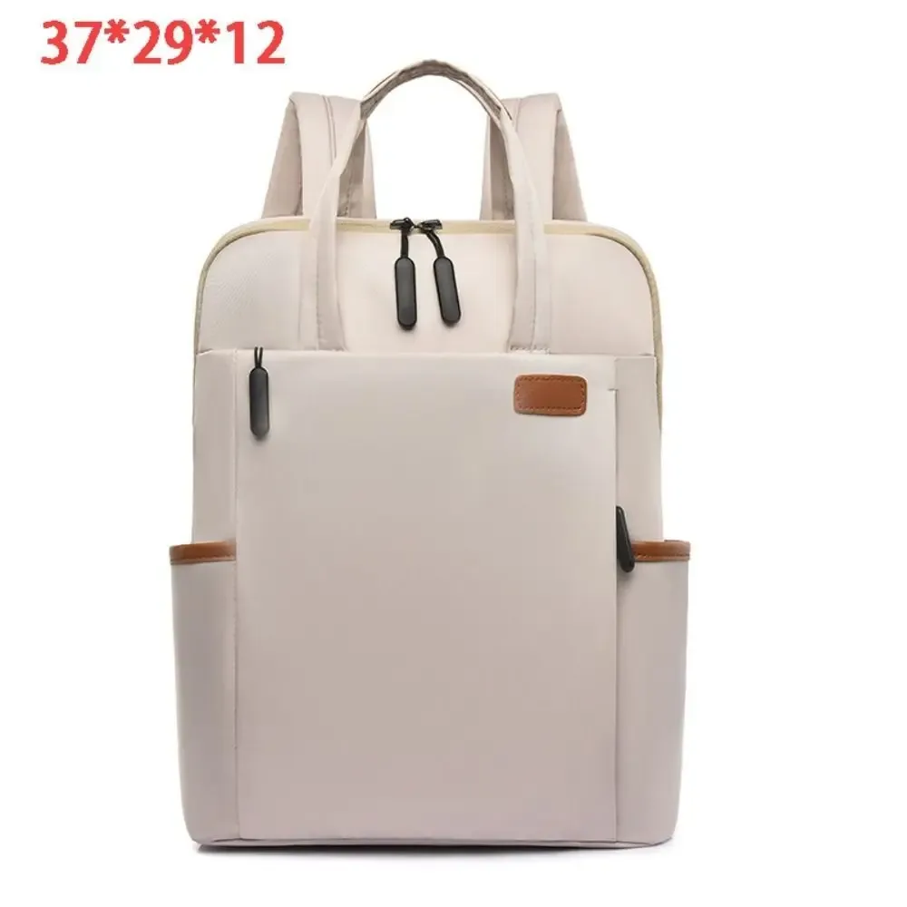 sac à dos pour ordinateur portable en tissu oxford, noir/kaki/rose/beige, imperméable, style décontracté, grande capacité, sac de voyage, extérieur