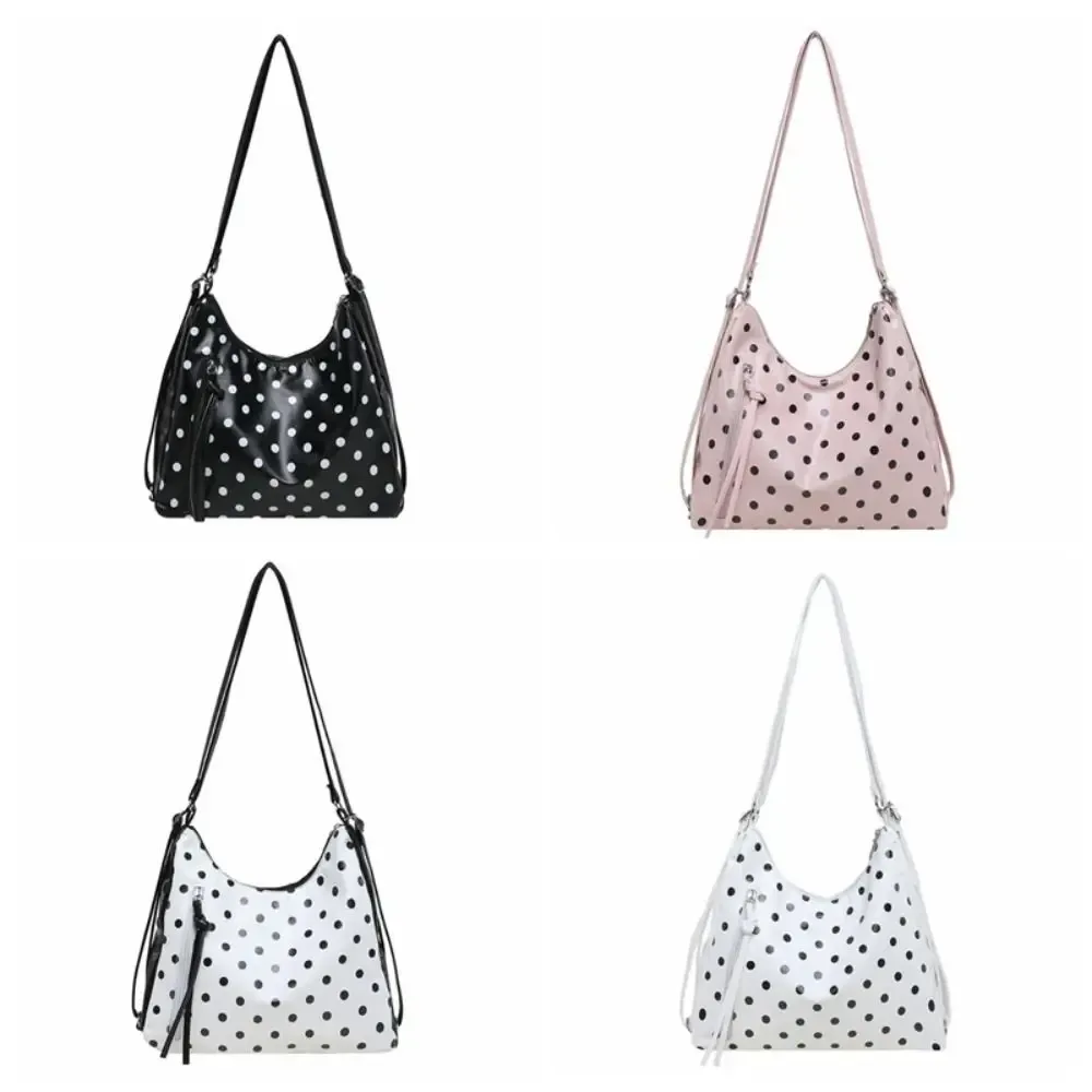 sac à bandoulière en cuir pu à pois, grande capacité, léger, sac fourre-tout, sac sous le bras, sac à dos, sac seau, cadeau pour femme