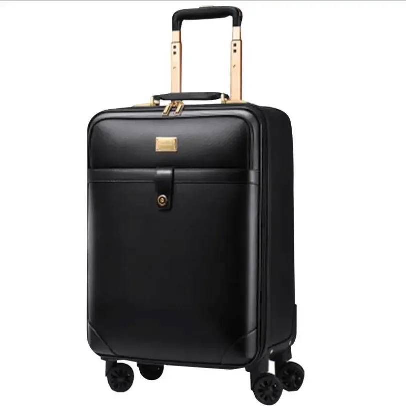 24 pouces spinner valise voyage bagages roulants valise en cuir affaires spinner voyage roulant bagages sac chariot sacs roues