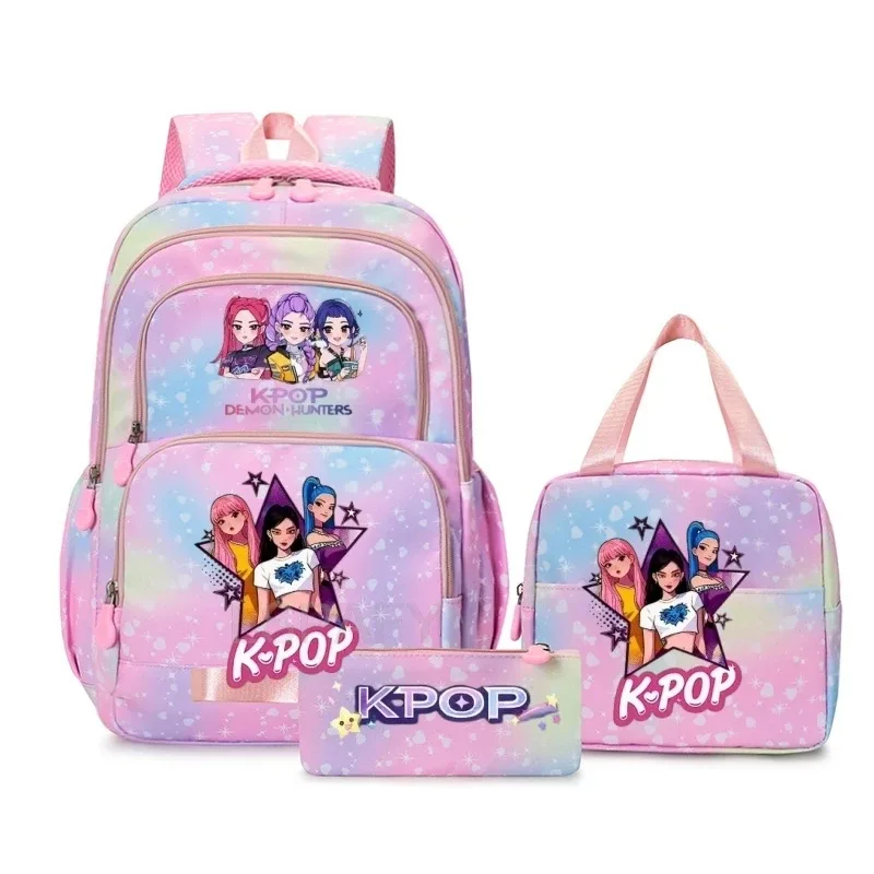 sacs à dos kpop colorés pour garçons, rumi mira zoey huntr/x saja, sacs d'école décontractés, sacs de voyage imprimés, mochila