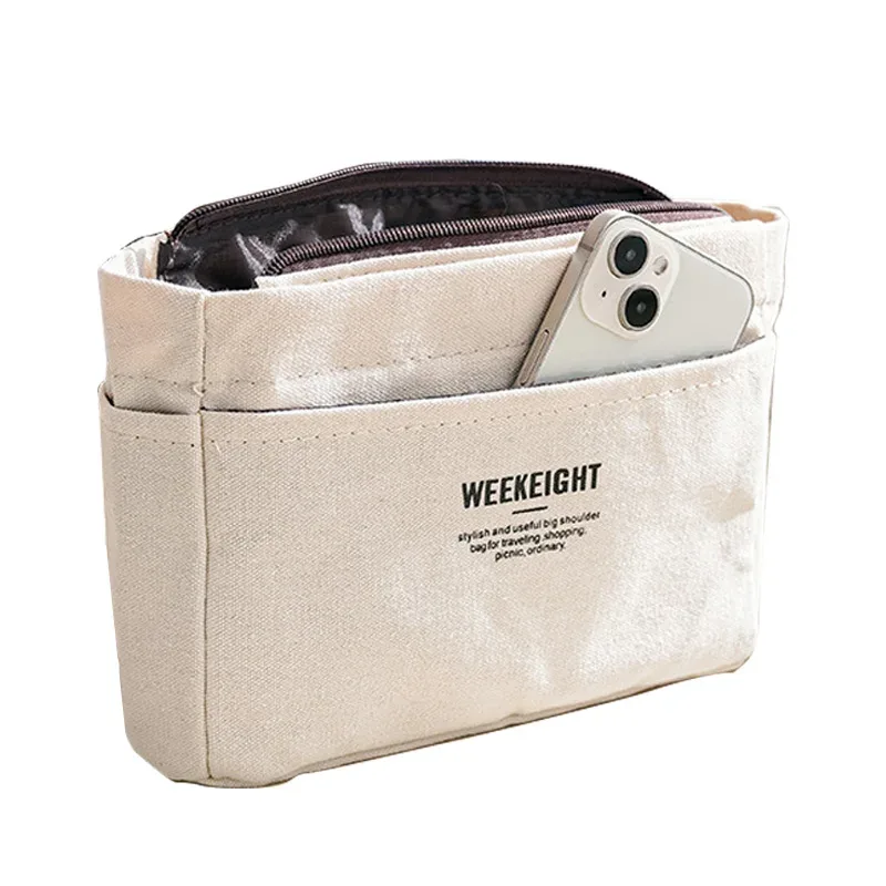 organisateurs de sacs à main en toile, sac de rangement robuste avec fermeture éclair (2 tailles)