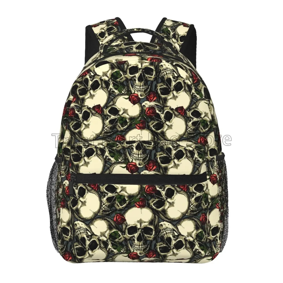 sac à dos crâne rétro effrayant pour femmes et hommes, sac de voyage décontracté, sac à livres d'université, pochette d'ordinateur, sac à bandoulière de travail et d'affaires