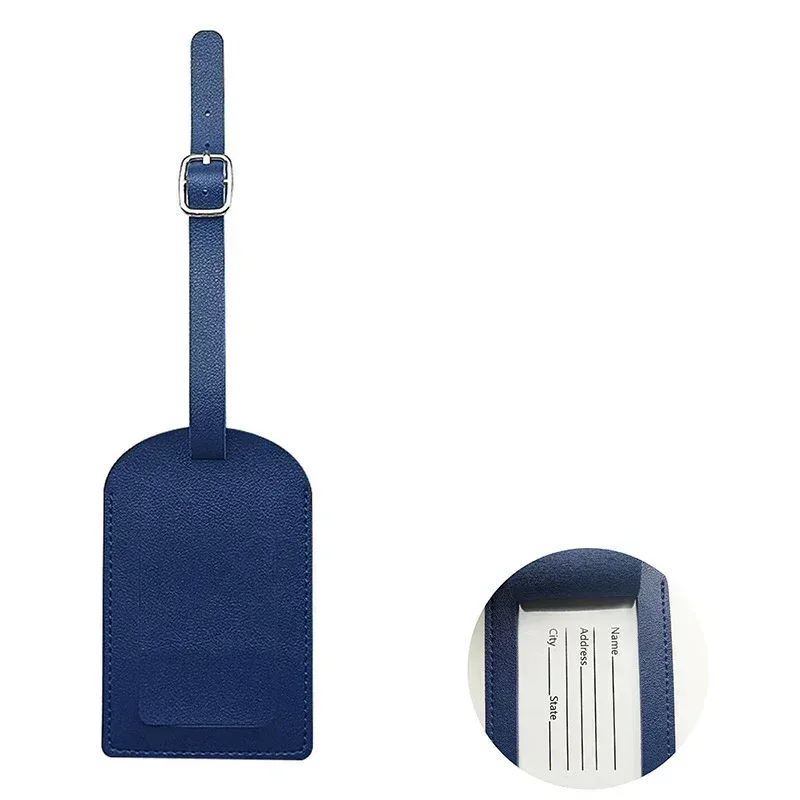étiquette de bagage en cuir pu pour femmes et hommes, 1 pièce, accessoires de voyage, vacances, étiquettes de valise, nom, identification, adresse, étiquettes de sac pour bagages