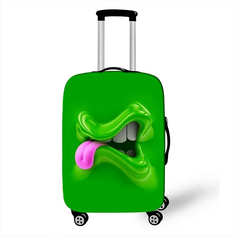 housse de bagage avec impression d'expression drôle, gaine de protection pour valise de voyage, étuis anti-poussière élastiques adaptés aux accessoires de bagages de 18 à 32 pouces