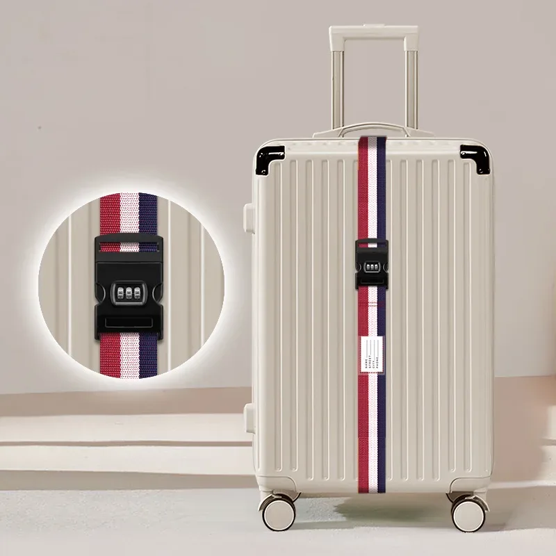 sangle de bagage épaissie avec cadenas à combinaison, anti-explosion et résistante à l'usure, pour accessoires de valise de voyage d'affaires