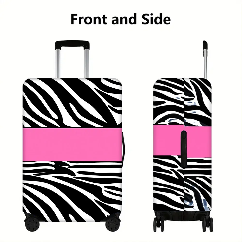 1 housse de bagage à imprimé zèbre pour bagages de 18 à 32 pouces ; accessoires de voyage anti-poussière et élastiques pour protéger efficacement vos bagages.
