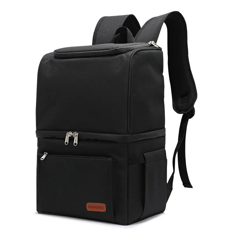 grand sac à dos isotherme doux double couche, sacs isothermes thermiques, réfrigérateur alimentaire, glace, bière, vin, sac de pique-nique, étui alimentaire, accessoires