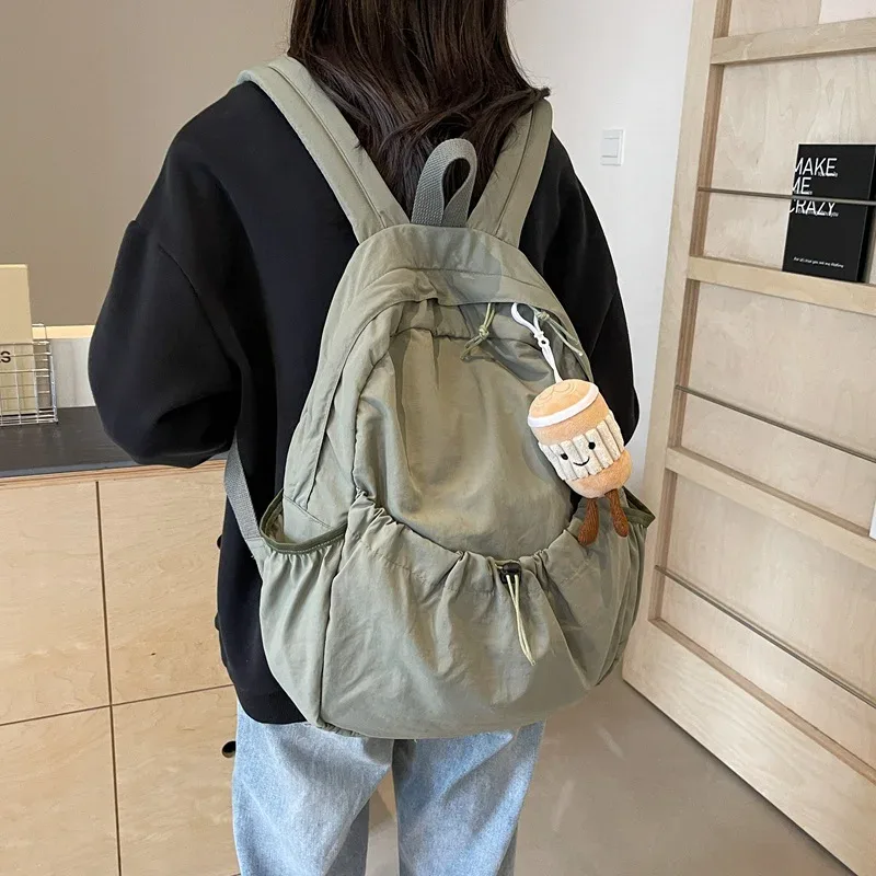 sac à dos décontracté femmes grande capacité mode junior lycée étudiant pli cartable sac en tissu coréen voyage sac à dos