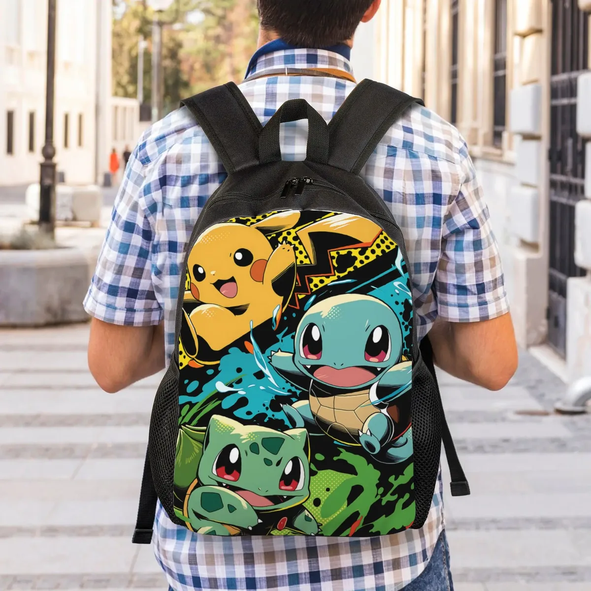 sac à dos vert pour le nouvel an scolaire, sac à dos de camping pokemon pour cadeaux, nouvelle année scolaire