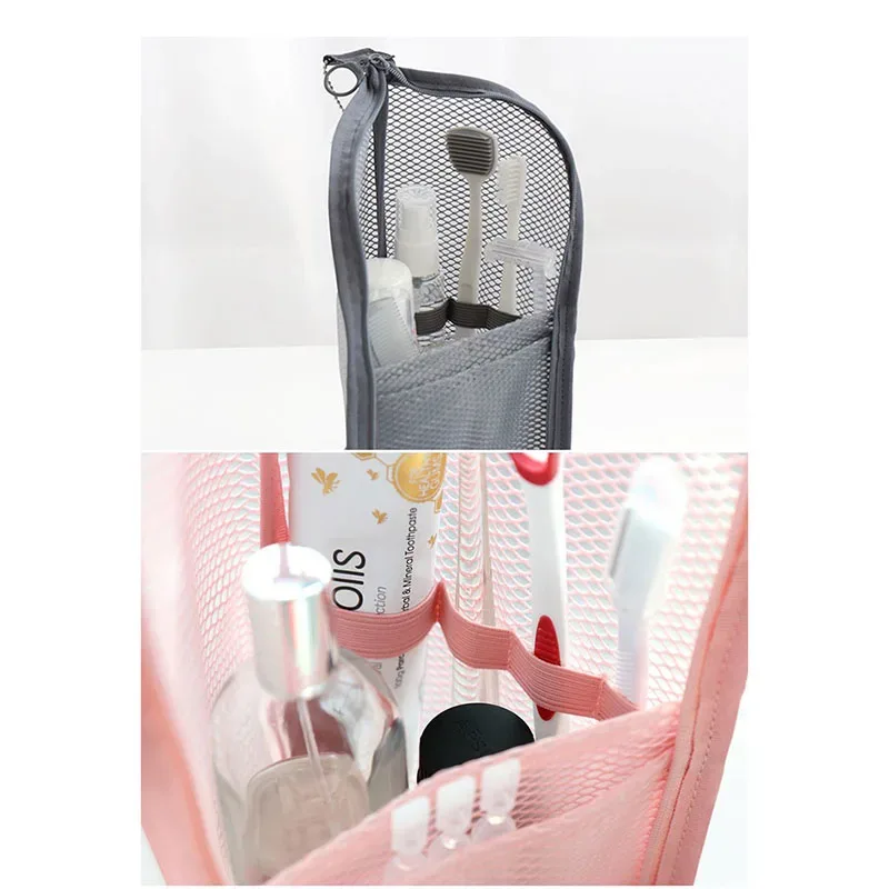 sac à cosmétiques en maille eva pour femmes, sac de rangement de voyage, organisateur de maquillage, pochette de maquillage portable, petite et grande trousse de toilette, étui de beauté